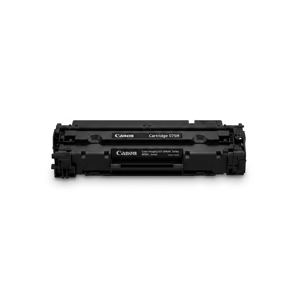 Canon 075 High Capacity Black Toner Cartridge (6369C001) in matte black on a white background.