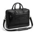 Mancini black top-grain leather double compartment briefcase for 15.6 inch laptops.