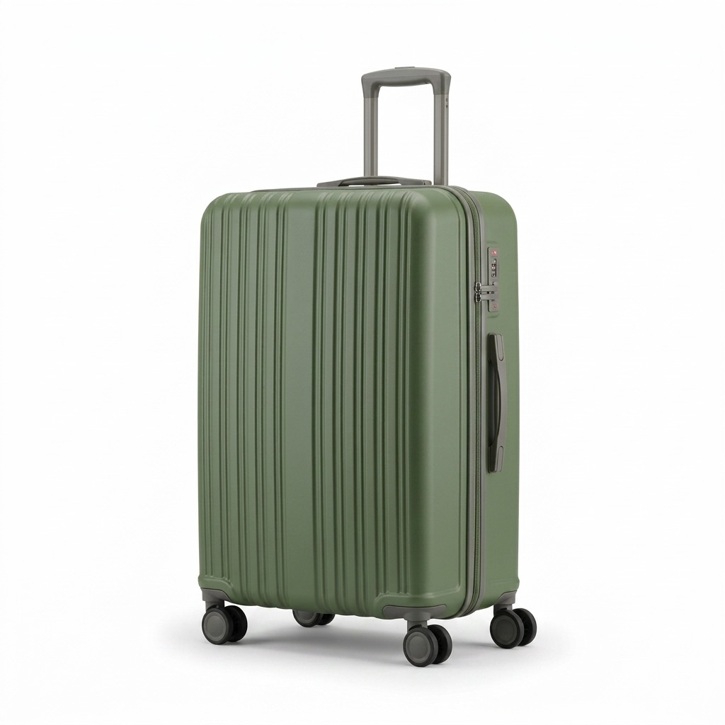 Bugatti Birmingham 28-inch dark green hardside spinner luggage with telescopic handle.
