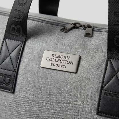 Macro detail of the Bugatti Reborn duffle bag&